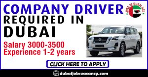 COMPANY DRIVER REQUIRED IN DUBAI