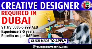 CREATIVE DESIGNER REQUIRED IN DUBAI