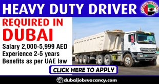 HEAVY DUTY DRIVER REQUIRED IN DUBAI
