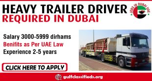 HEAVY TRAILER DRIVER REQUIRED IN DUBAI