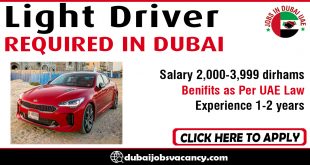 Light Driver REQUIRED IN DUBAI