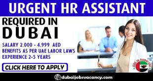 URGENT HR ASSISTANT REQUIRED IN DUBAI