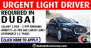 URGENT LIGHT DRIVER REQUIRED IN DUBAI