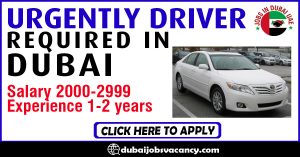 URGENTLY DRIVER REQUIRED IN DUBAI