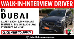 WALK-IN-INTERVIEW DRIVER IN DUBAI