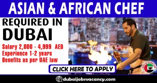ASIAN & AFRICAN CHEF REQUIRED IN DUBAI