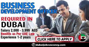 BUSINESS DEVELOPMENT OFFICER REQUIRED IN DUBAI