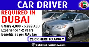 CAR DRIVER REQUIRED IN DUBAI