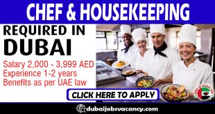 CHEF & HOUSEKEEPING REQUIRED IN DUBAI
