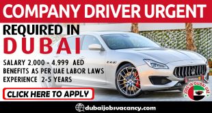 COMPANY DRIVER URGENT REQUIRED IN DUBAI
