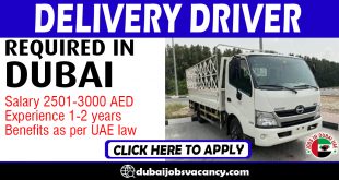 DELIVERY DRIVER REQUIRED IN DUBAI