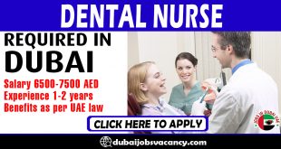 DENTAL NURSE REQUIRED IN DUBAI