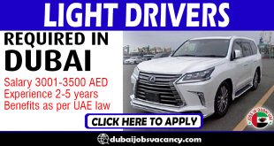 LIGHT DRIVERS REQUIRED IN DUBAI