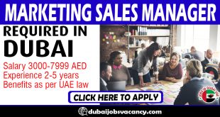 MARKETING SALES MANAGER REQUIRED IN DUBAI