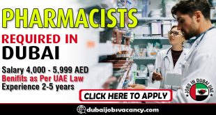 PHARMACISTS REQUIRED IN DUBAI