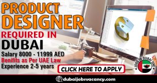 PRODUCT DESIGNER REQUIRED IN DUBAI