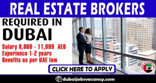 REAL ESTATE BROKERS REQUIRED IN DUBAI