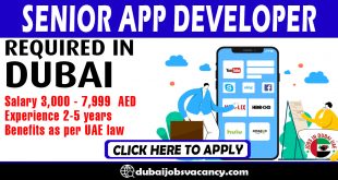 SENIOR APP DEVELOPER REQUIRED IN DUBAI