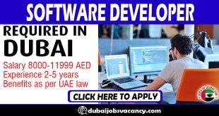 SOFTWARE DEVELOPER REQUIRED IN DUBAI