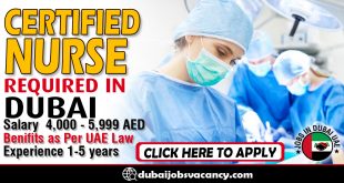 CERTIFIED NURSE REQUIRED IN DUBAI