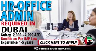 HR-OFFICE ADMIN REQUIRED IN DUBAI