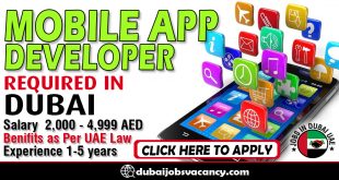 MOBILE APP DEVELOPER REQUIRED IN DUBAI