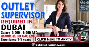 OUTLET SUPERVISOR REQUIRED IN DUBAI