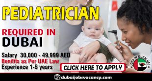 PEDIATRICIAN REQUIRED IN DUBAI