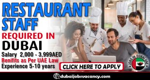 RESTAURANT STAFF REQUIRED IN DUBAI