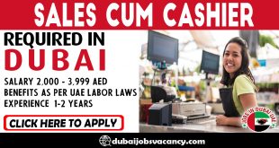SALES CUM CASHIER REQUIRED IN DUBAI