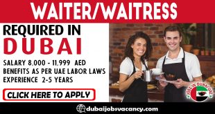 WAITER-WAITRESS REQUIRED IN DUBAI