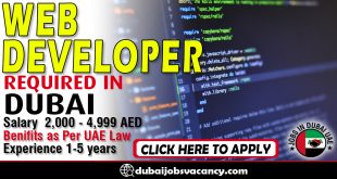 WEB DEVELOPER REQUIRED IN DUBAI