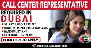 CALL CENTER REPRESENTATIVE REQUIRED IN DUBAI