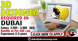 3D DESIGNER REQUIRED IN DUBAI
