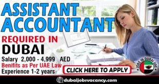 ASSISTANT ACCOUNTANT REQUIRED IN DUBAI