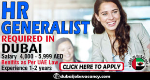 HR GENERALIST REQUIRED IN DUBAI