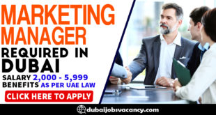 MARKETING MANAGER REQUIRED IN DUBAI