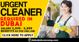 URGENT CLEANER REQUIRED IN DUBAI