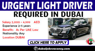 URGENT LIGHT DRIVER REQUIRED IN DUBAI