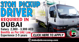 3TON PICKUP DRIVER REQUIRED IN DUBAI