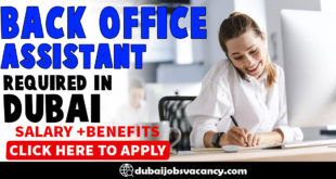 BACK OFFICE ASSISTANT REQUIRED IN DUBAI