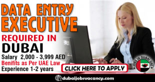DATA ENTRY EXECUTIVE REQUIRED IN DUBAI