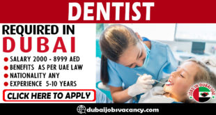 DENTIST REQUIRED IN DUBAI