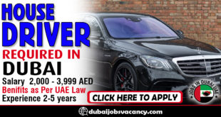 HOUSE DRIVER REQUIRED IN DUBAI