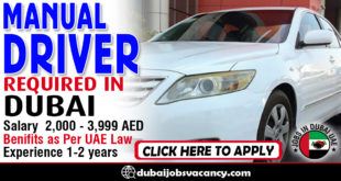MANUAL DRIVER REQUIRED IN DUBAI