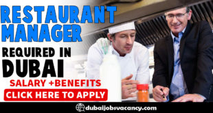 RESTAURANT MANAGER REQUIRED IN DUBAI