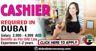 CASHIER REQUIRED IN DUBAI