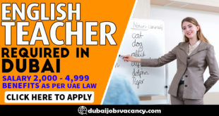 ENGLISH TEACHER REQUIRED IN DUBAI
