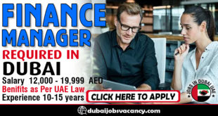 FINANCE MANAGER REQUIRED IN DUBAI