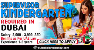 SUPERVISOR KINDERGARTEN REQUIRED IN DUBAI